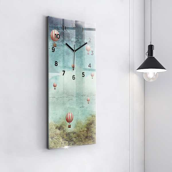 Vertical wall clock Painted balloons