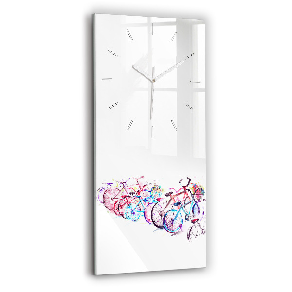 Vertical wall clock Colorful city bikes