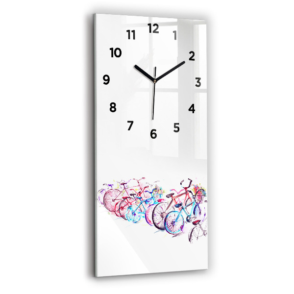Vertical wall clock Colorful city bikes