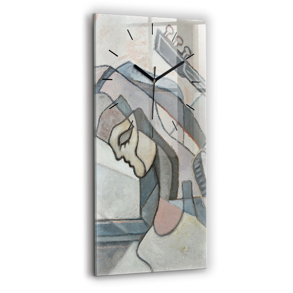 Vertical wall clock Abstract painting