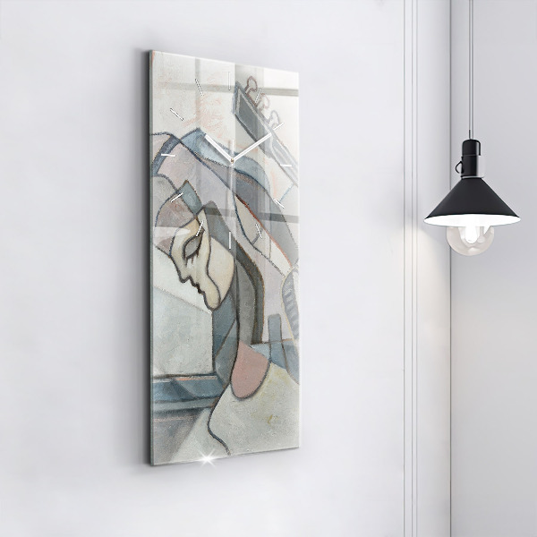 Vertical wall clock Abstract painting