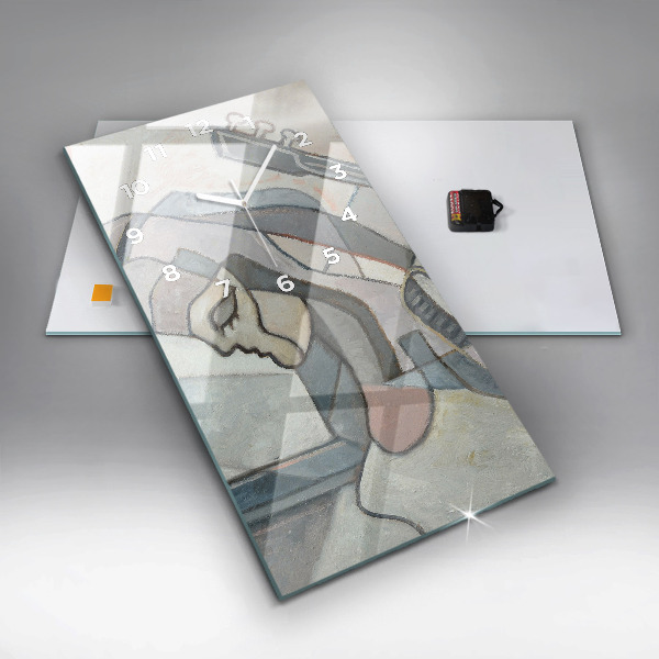 Vertical wall clock Abstract painting