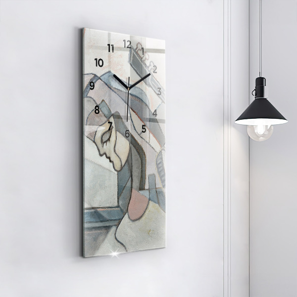 Vertical wall clock Abstract painting