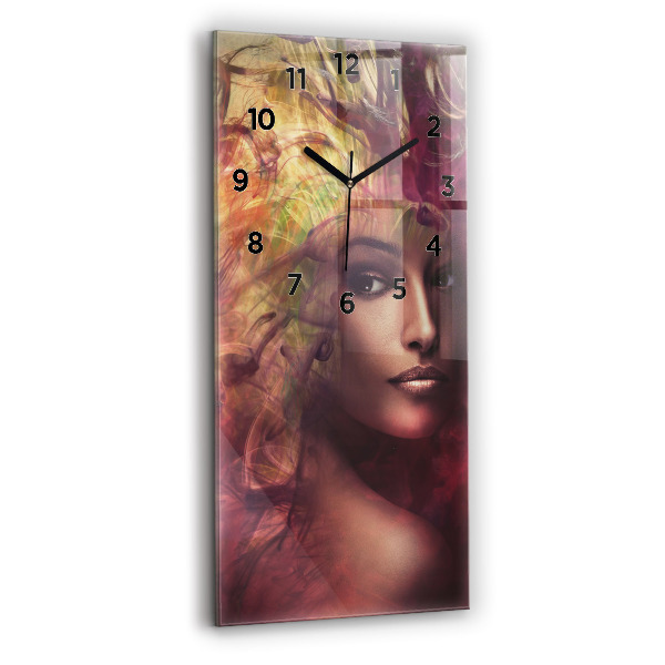 Vertical wall clock Portrait of a woman