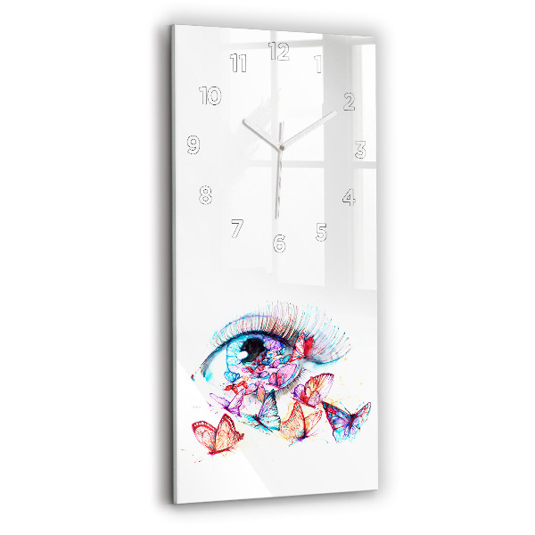 Vertical wall clock Colorful butterfly eye