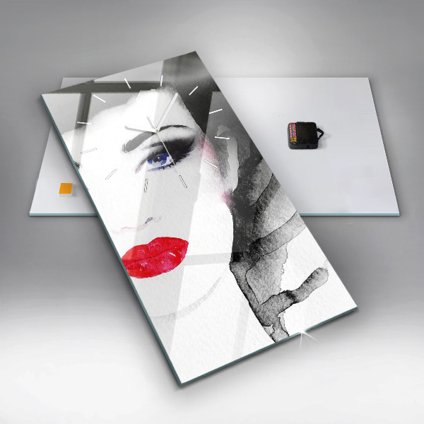 Vertical wall clock Portrait of a woman