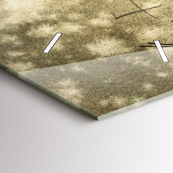 Vertical wall clock Park and trees in sepia