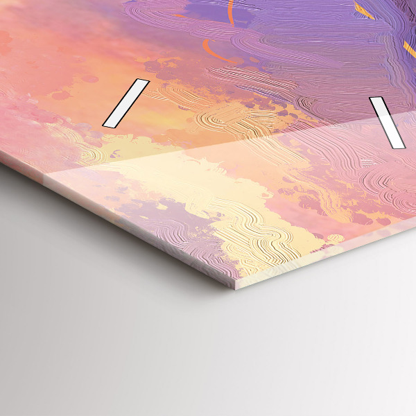 Vertical wall clock Landscape of nature and flowers