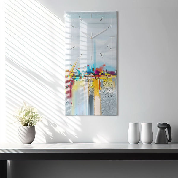 Vertical wall clock Abstract bridge