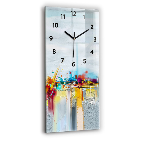 Vertical wall clock Abstract bridge