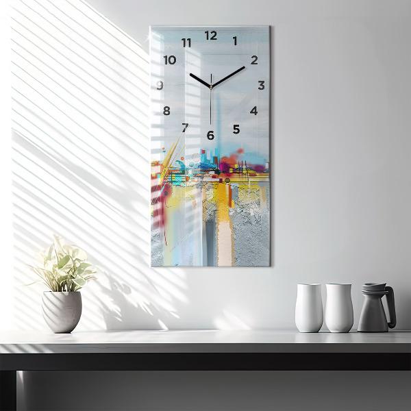 Vertical wall clock Abstract bridge