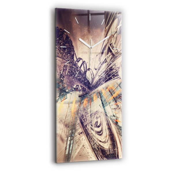 Vertical wall clock Abstract mechanism