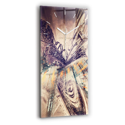 Vertical wall clock Abstract mechanism