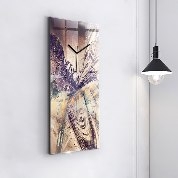 Vertical wall clock Abstract mechanism