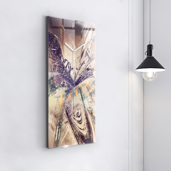 Vertical wall clock Abstract mechanism