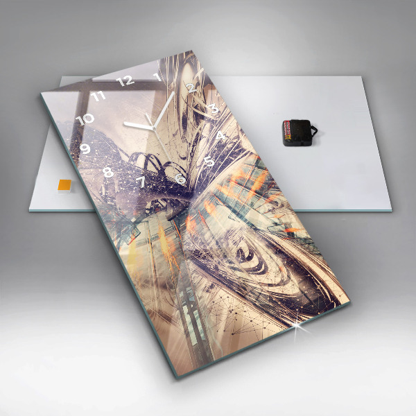 Vertical wall clock Abstract mechanism