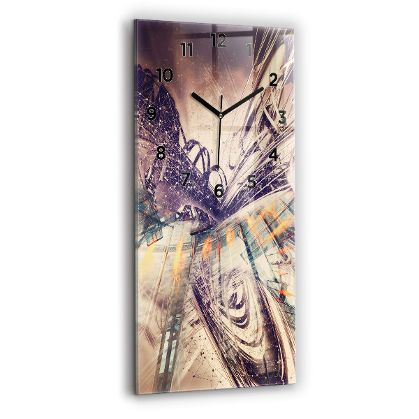 Vertical wall clock Abstract mechanism