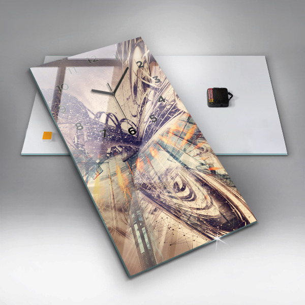 Vertical wall clock Abstract mechanism