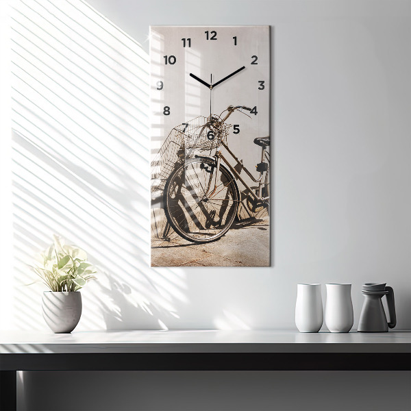 Vertical wall clock Italian bike