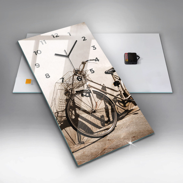 Vertical wall clock Italian bike