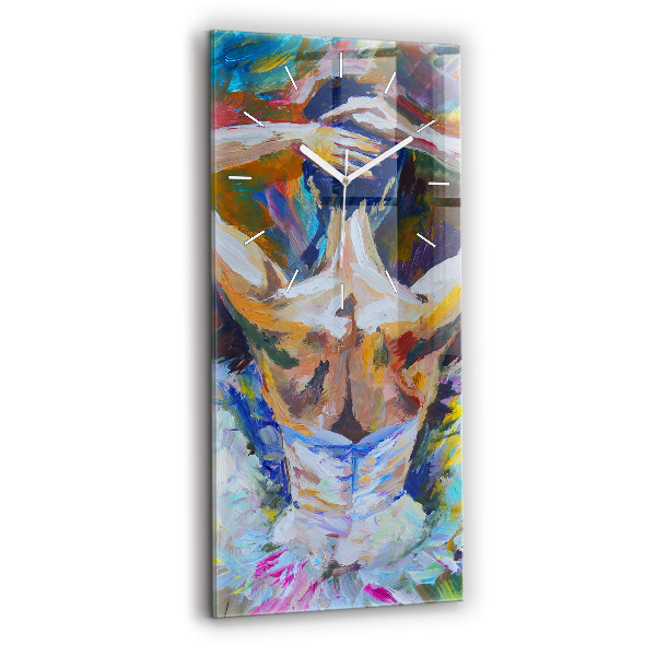Vertical wall clock Painted Ballerina