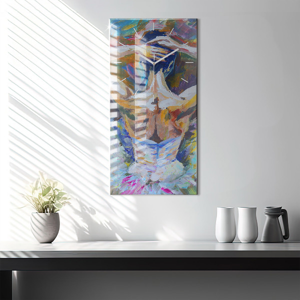 Vertical wall clock Painted Ballerina
