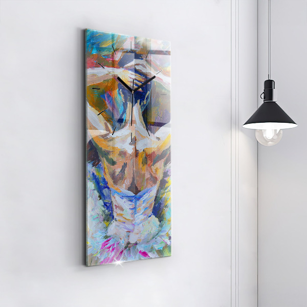 Vertical wall clock Painted Ballerina