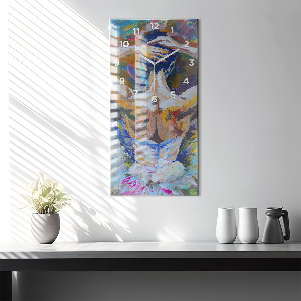 Vertical wall clock Painted Ballerina