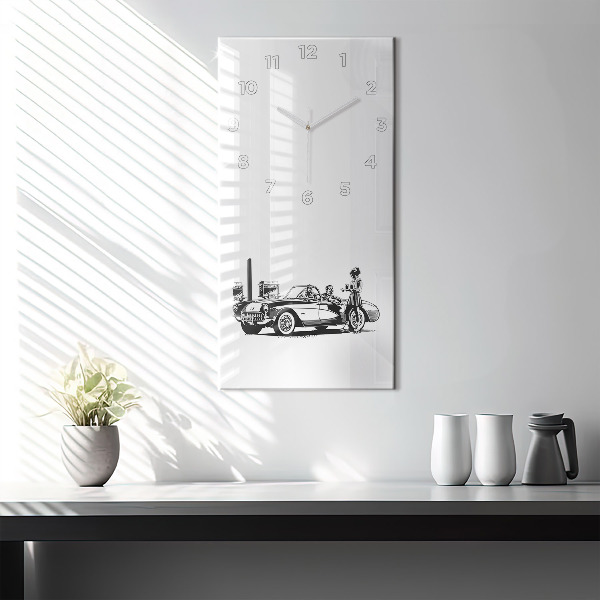 Vertical wall clock Retro Illustration