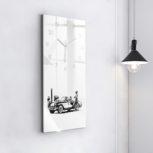 Vertical wall clock Retro Illustration