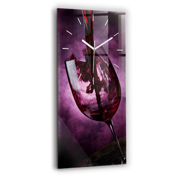Vertical wall clock Wine glass