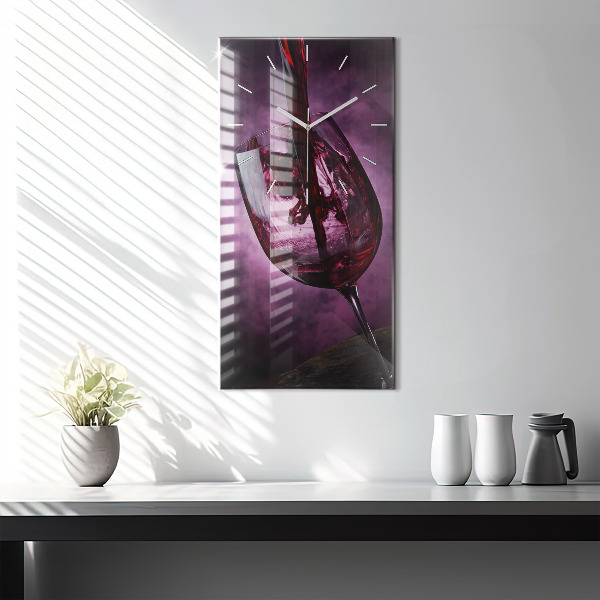 Vertical wall clock Wine glass