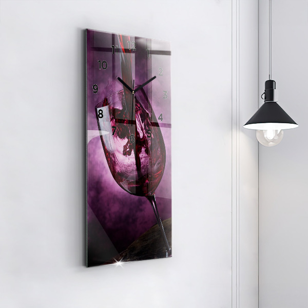 Vertical wall clock Wine glass