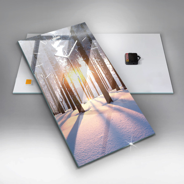 Vertical wall clock Sunset Forest