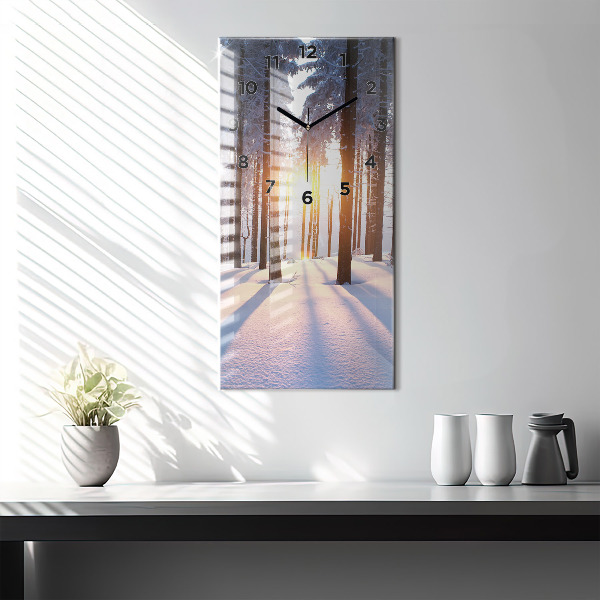 Vertical wall clock Sunset Forest