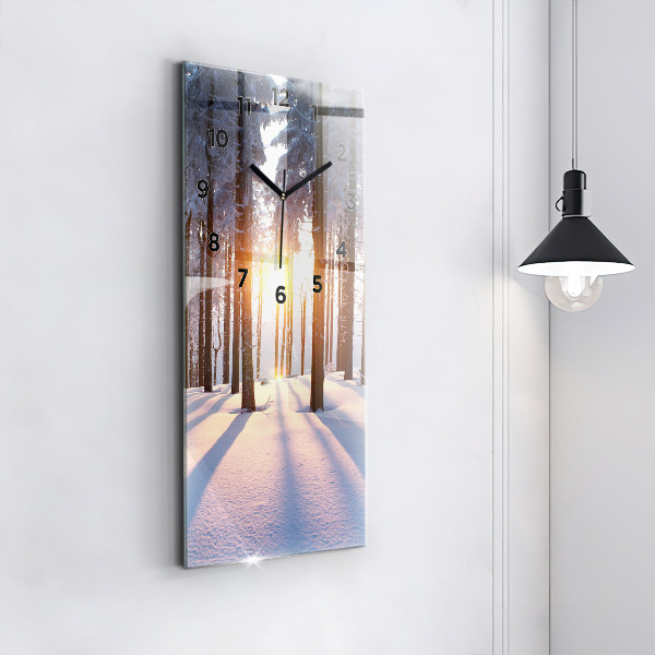 Vertical wall clock Sunset Forest