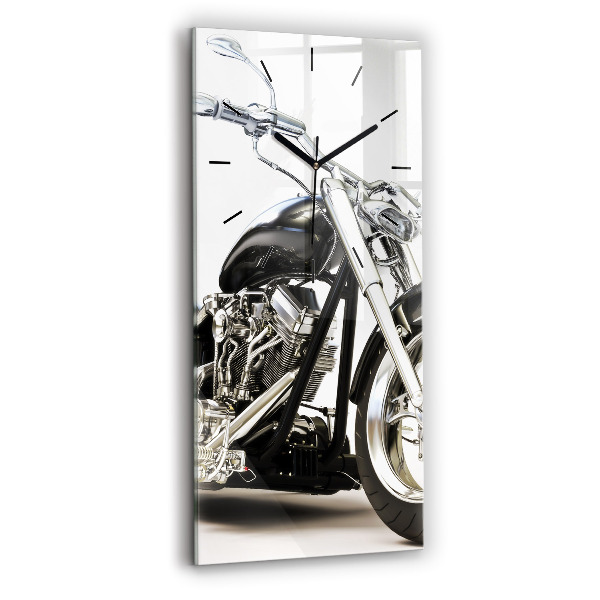 Vertical wall clock Black motorcycle