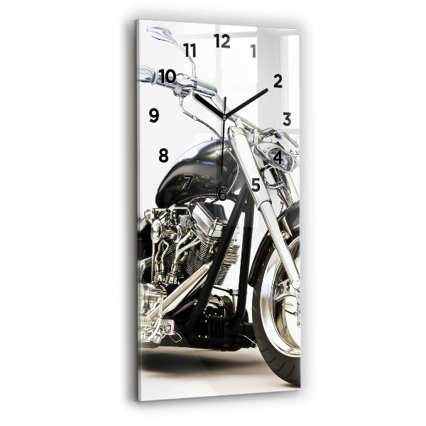 Vertical wall clock Black motorcycle