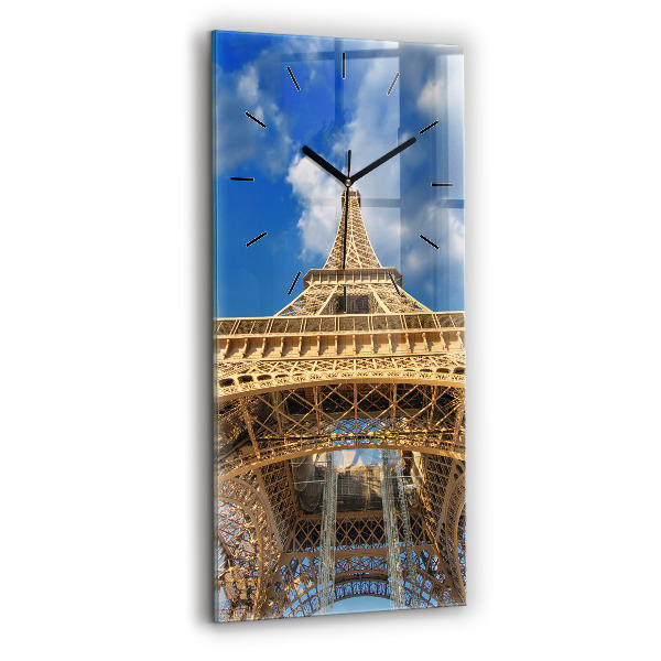 Vertical wall clock France Eiffel Tower