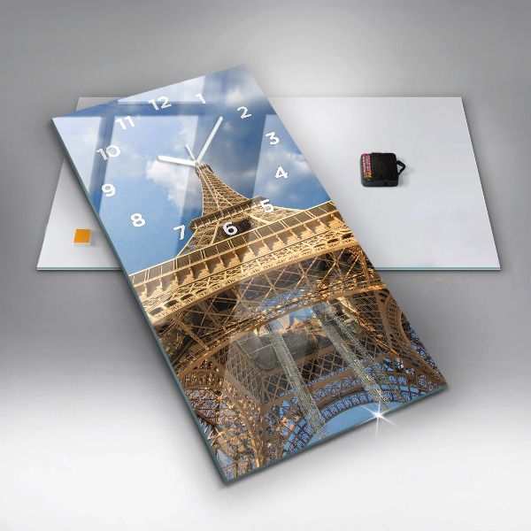 Vertical wall clock France Eiffel Tower