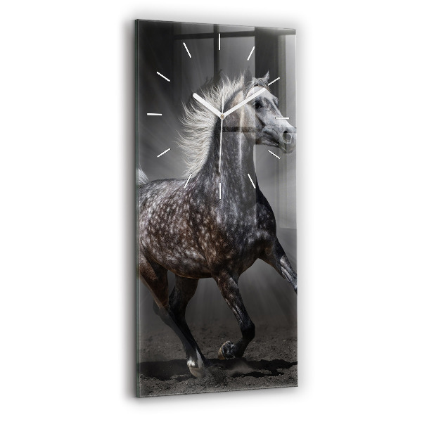 Vertical wall clock Galloping horse