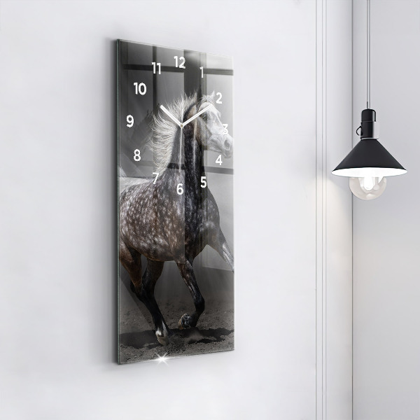 Vertical wall clock Galloping horse