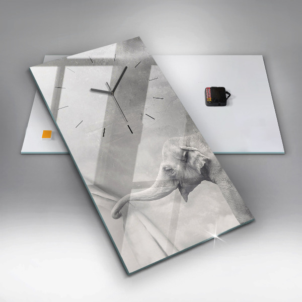 Vertical wall clock Elephant