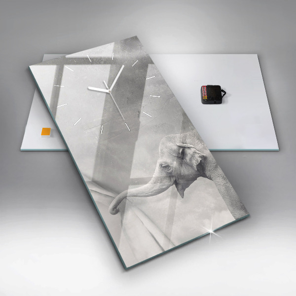 Vertical wall clock Elephant