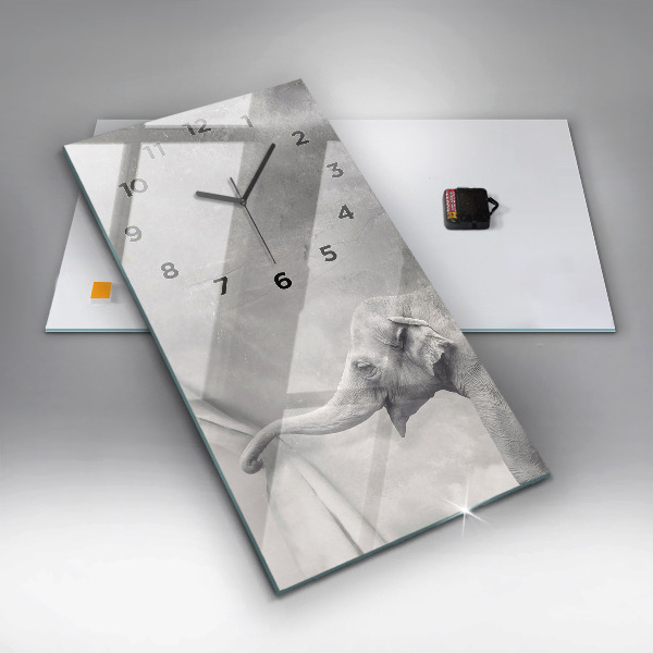 Vertical wall clock Elephant