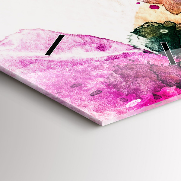 Vertical wall clock Abstract woman face