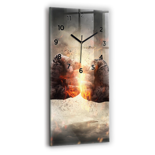 Vertical wall clock Fists Strength Power