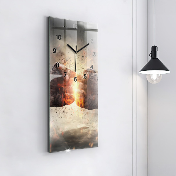 Vertical wall clock Fists Strength Power