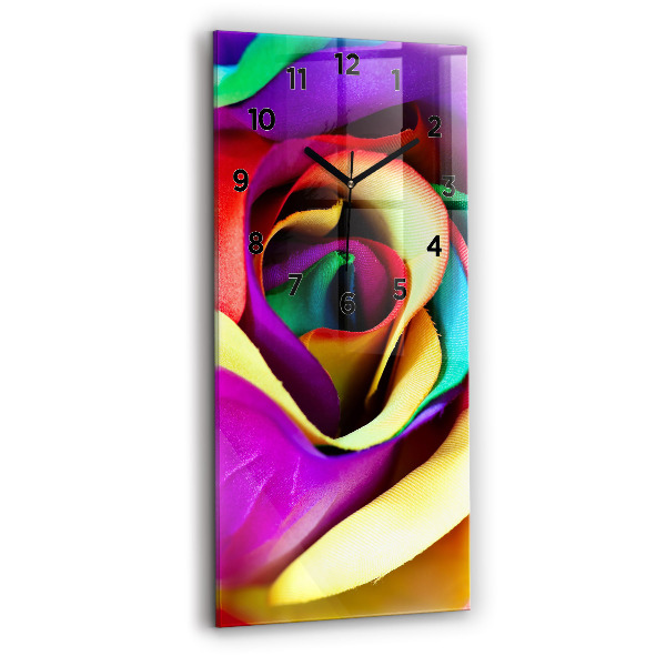 Vertical wall clock Rainbow Rose