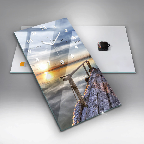 Vertical wall clock Lake Sunset